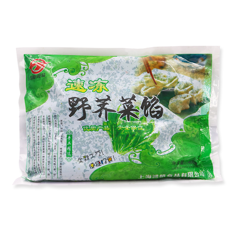 野荠菜馅400g冷冻新鲜荠菜馅馄饨饺子馅春卷拌料速冻蔬菜商用切碎 - 图0