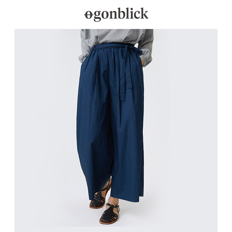 北欧时刻阔腿裙裤子女高腰秋休闲裤 gonblick北欧时刻休闲裤