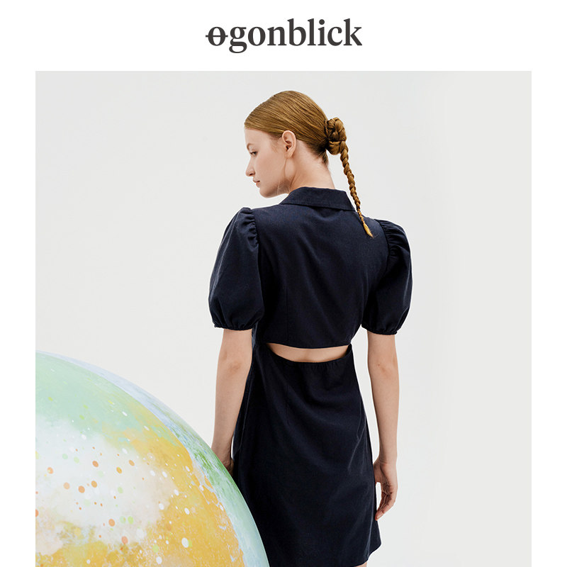 北欧时刻赫本风夏季新款连衣裙短裙 gonblick北欧时刻连衣裙