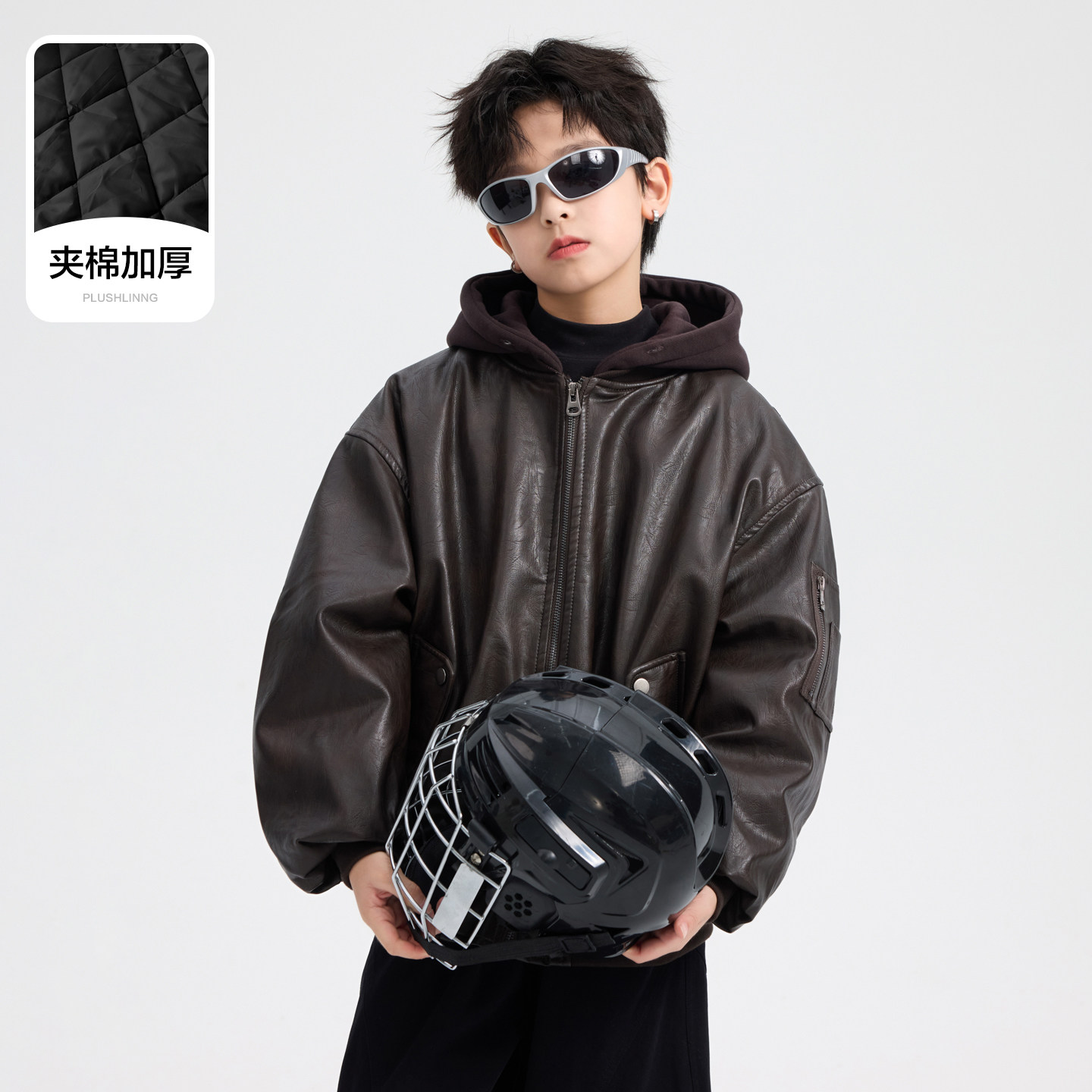 男童皮衣2025新款秋冬季儿童学生中大童男孩帅气加厚保暖棉衣外套,淘宝优惠券,粉丝福利购,淘宝优惠卷