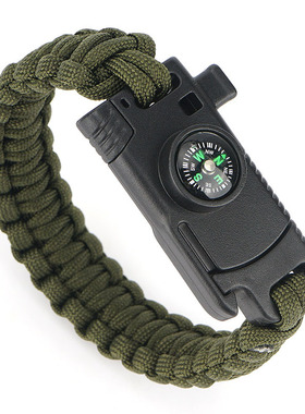 伞绳手链刀户外打火刀多功能手绳野营求生户外冒险应急手镯