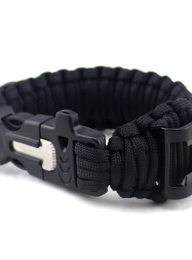 手饰户外七芯伞绳编织手链野外应急求生指南针啤酒开瓶器手环