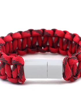 适用安卓手机 多功能伞绳编织数据线手链 USB充电线现货