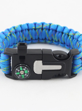 户外求生多功能伞绳手链求生手绳 荒野 生存七芯手工编织求生手环