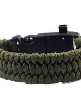 欧美时尚手工编织绳户外应急打火石伞绳求生手链Led信号灯饰品批