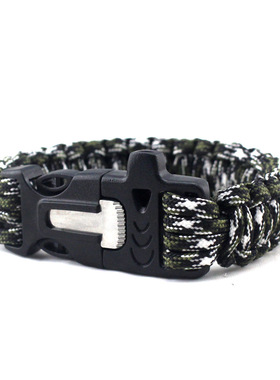 厂家野外生存取火打火棒手链个性户外运动配戴伞绳编织手镯