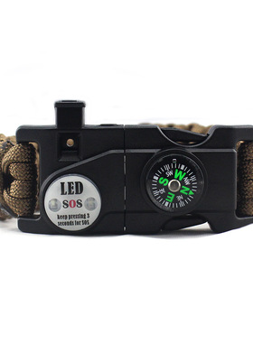 地摊产品 伞绳编织工具包手链 指南针打火棒手环手链套装