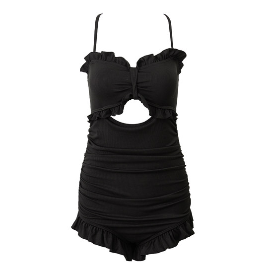 泳衣女高级感夏2025新款显瘦性感小胸聚拢遮肚显瘦连体泡温泉泳装