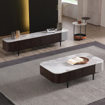 Rock plate tea table TV cabinet Composition minimalist modern small living room ground cabinet Serly minimalist light and luxurious TV cabinet