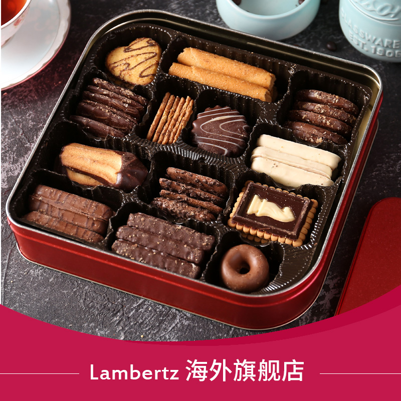 临期特价、德国原装进口：520g lambertz 曲奇巧克力饼干礼盒