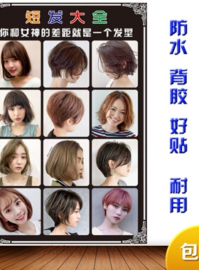 美女发型海报墙贴自粘装饰画