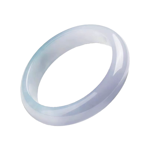 周玉镯福冰糯种春彩女士镯子缅甸宽条镯浅紫罗兰春带彩翡翠玉手镯 - 图3