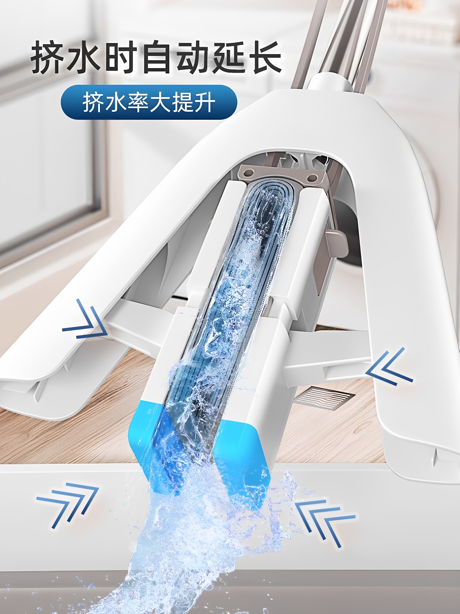 海绵拖把家用一拖2025免手洗净强吸水胶棉对折式地拖地神器加大