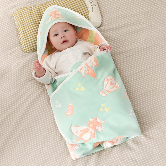 Newborn baby quilt, delivery room wrap sheet, newborn wrap quilt, spring and autumn pure cotton gauze, summer thin baby wrap quilt