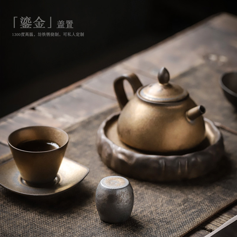 尚岩紫砂壶盖托中式手工盖置陶瓷盖碗盖子托茶道配件铁壶盖子架_虎窝淘