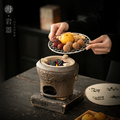 老式煮茶壶碳炉家用煮茶套装酒精炭火炉大容量煮茶提梁壶围炉煮茶 - 图2