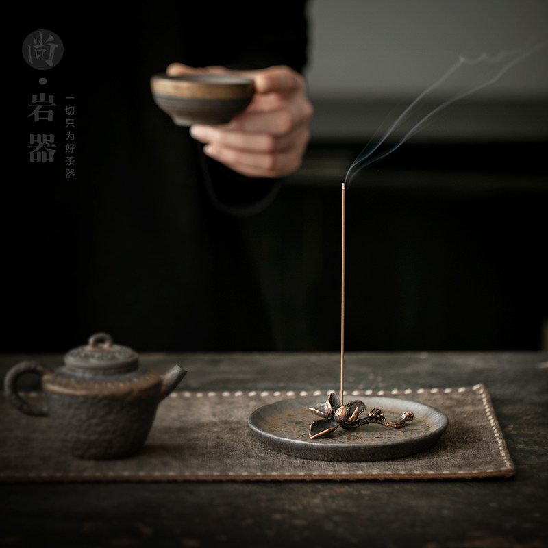 复古鎏金线香托盘香插底座室内禅意小香炉茶桌摆件沉香檀香熏香炉,淘宝优惠券,粉丝福利购,淘宝优惠卷