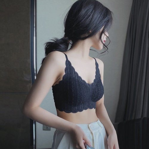 美背内衣女小胸聚拢性感法式薄款蕾丝无钢圈文胸白色收副乳胸罩 - 图3
