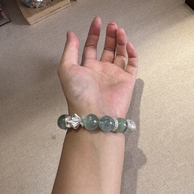 原创千层绿萤石14mm+暴风雪花幽灵+一线天雪花幽灵【H164】