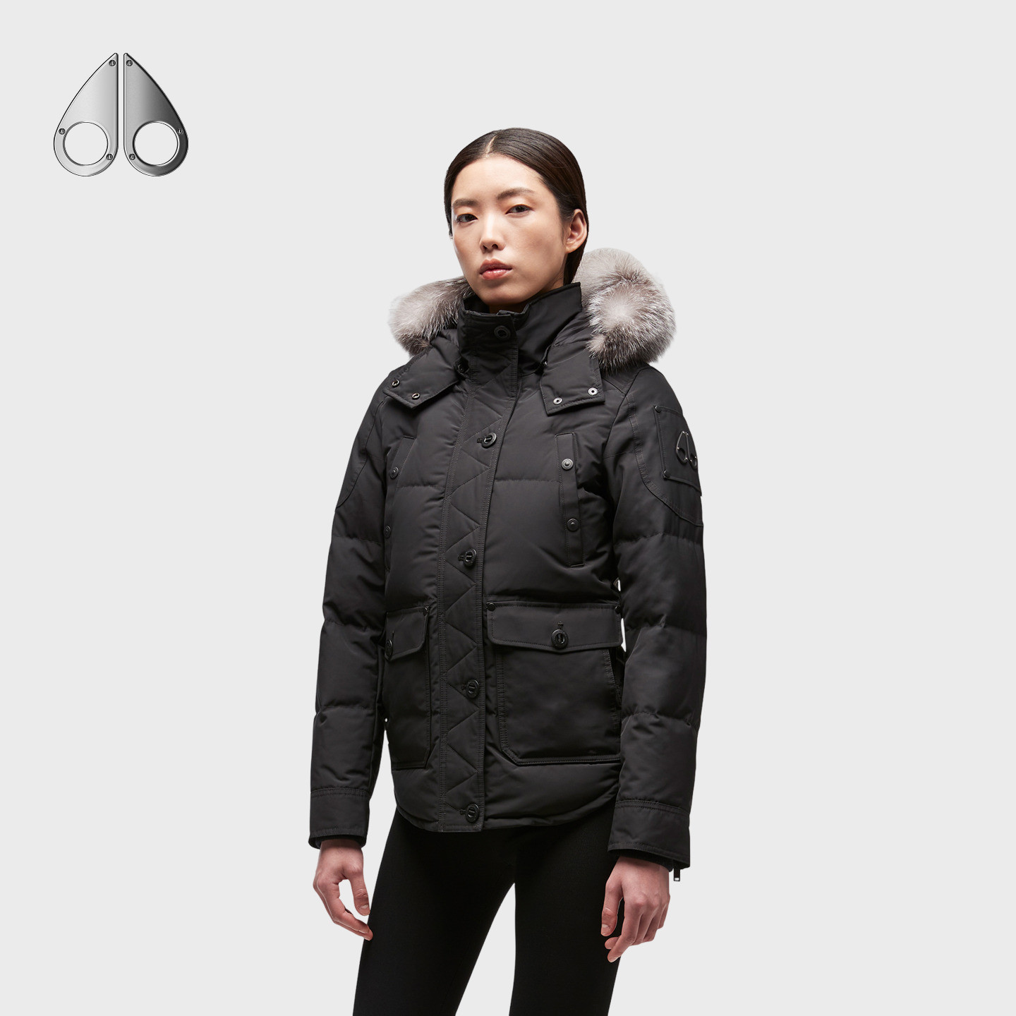 MOOSE KNUCKLES ONYX 女士霜狐毛领休闲短款羽绒夹克外套,淘宝优惠券,粉丝福利购,淘宝优惠卷