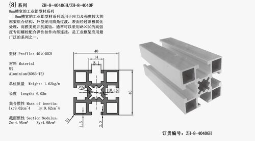 4040GH国标重型铝型材流水线铝型材中心圆孔10 - 图0
