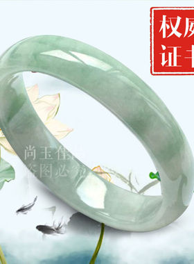 周z大玉正品天然玉镯翡翠色浅绿冰种玉石镯女款送妈妈包邮带证书