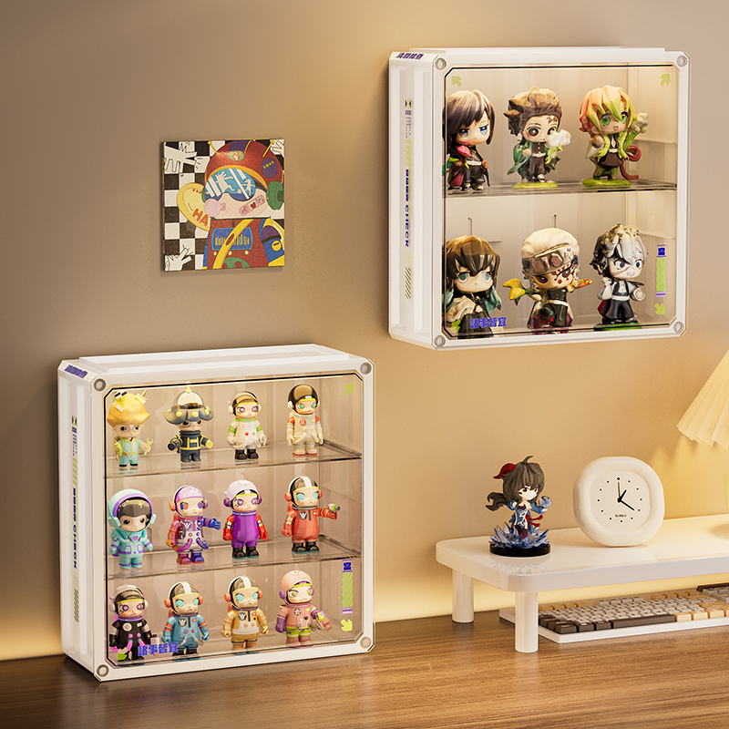 Blind box storage display rack wall-mounted dustproof visible