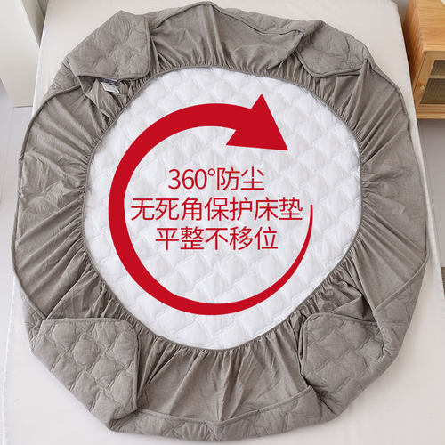 良品抗菌全棉纯棉床笠单件加厚夹棉床垫保护罩床套防滑防尘罩防水 - 图3