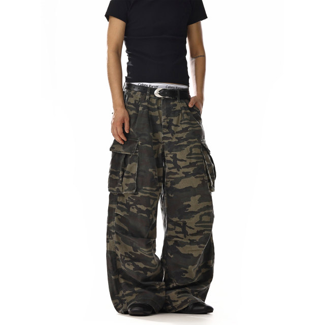 American retro camouflage overalls for men and women