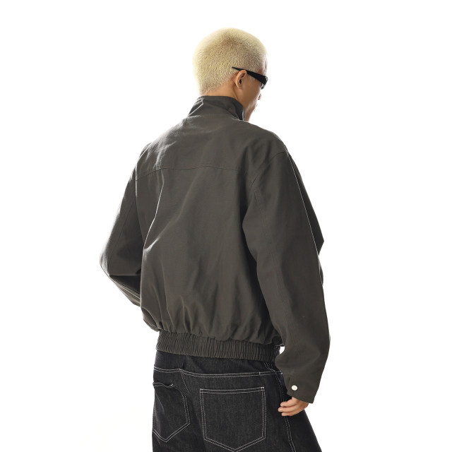 American retro stand collar flight jacket