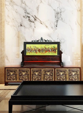 中艺堂 王习三王又三内画收藏品《八十七神仙卷》屏风隔断带底座