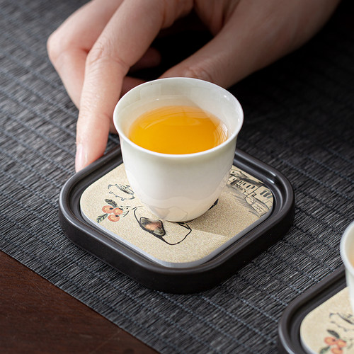 晟窑吸水复古茶垫杯垫茶杯垫茶道功夫茶杯托茶托防烫高端茶具配件 - 图2