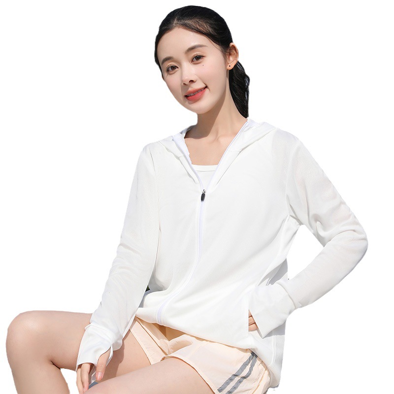 防晒衣女2023新款冰丝防紫外线夏季薄款针织长袖透气防晒服外套-图3