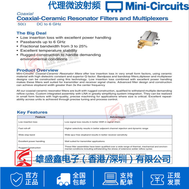 Mini-Circuits ZX75BP-1205+ 1155-1255MHZ 50Ω 射频带通滤波器 - 图2