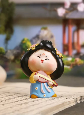 国潮风唐妞驾到声乐摆件树脂工艺品装饰品送朋友节日礼品