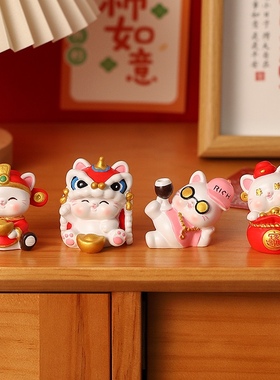 树脂装饰摆件中式桌面招财猫