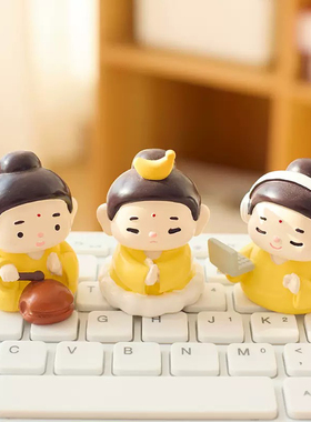 Q版创意国潮风佛系小如来系列盲盒树脂工艺品寓意家居小摆件礼物