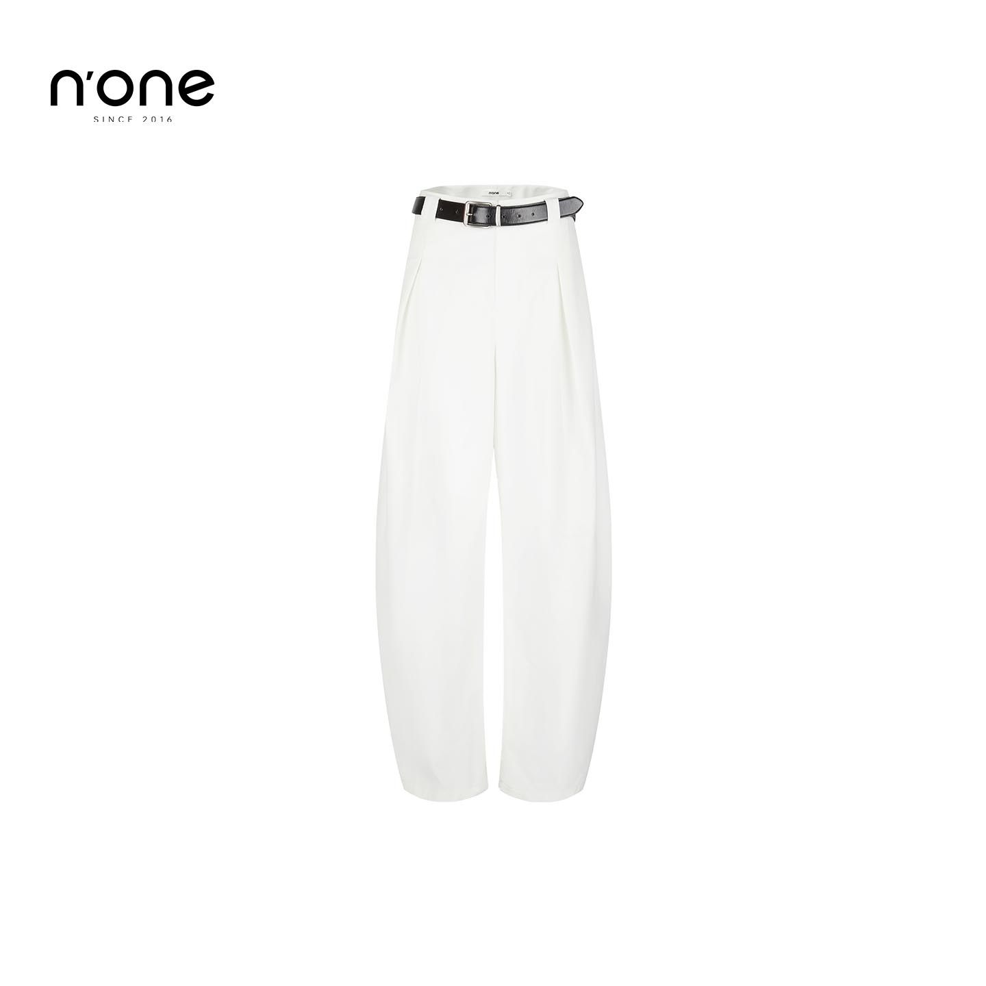 none 白色高腰阔腿裤女2026春季新款通勤西装裤简约日常直筒长裤,淘宝优惠券,粉丝福利购,淘宝优惠卷