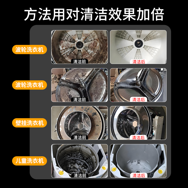 Drum pulsator washing machine descaler tank cleaner