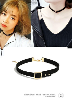 黑色脖子短款颈链颈链diy女