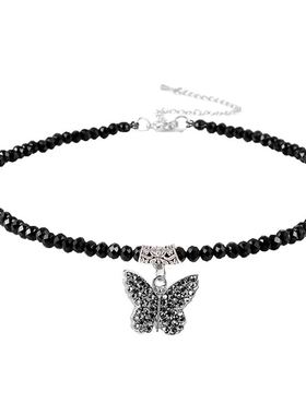 diy气质吊坠颈链时尚黑尖晶石14