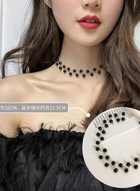 diy珍珠颈带脖链coe颈链网红脖子短款锁骨链女