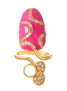 潮妹百搭小众设计蝴蝶镶钻戒指高级感锆石开口关节指尖指环指甲套