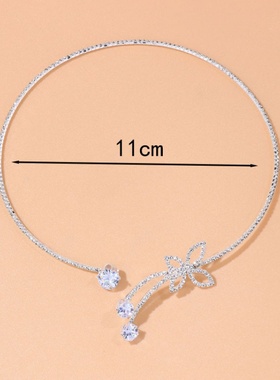 跨境水钻蝴蝶项圈小众设计感项链
