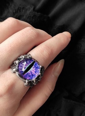 diy恶魔眼骷髅戒之指学男潮人霸气单身生个性嘻哈男士食指指环手