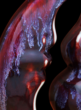 傲世瓷业 福禄洞天钧瓷摆件办公室陶瓷古色古香装饰品新中式