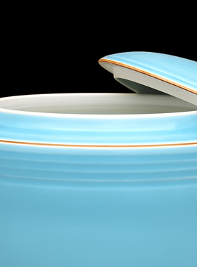 景德镇陶瓷大号中式湖蓝艺术罐酒店装饰品民宿客厅办公室家用摆件