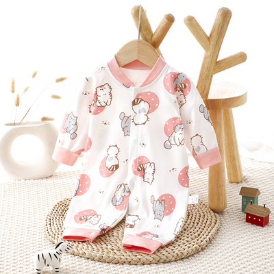 纯棉婴儿连体衣爬服新生春秋