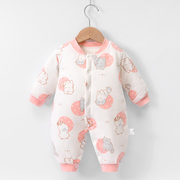 夹棉衣服小班郎婴儿连体衣