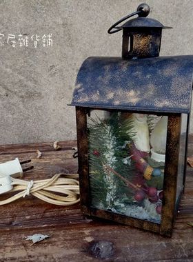 美式乡村风复古做旧铁艺装饰摆件